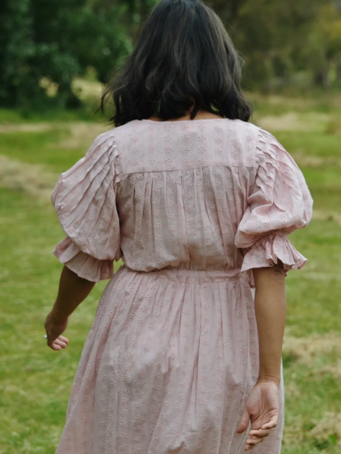 100% RECYCLED COTTON - WINSLOW PINK COTTON LACE DRESS