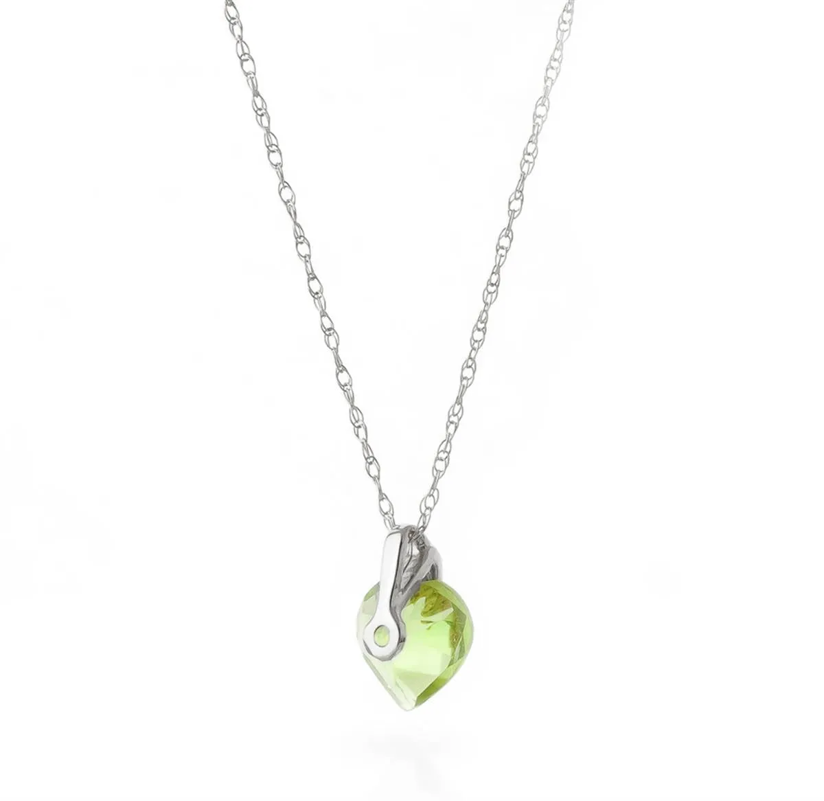 1.15 Carat 14K Solid White Gold Modern Enough Peridot Necklace