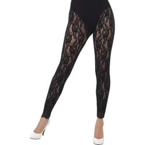 1980s Black Lace Leggings