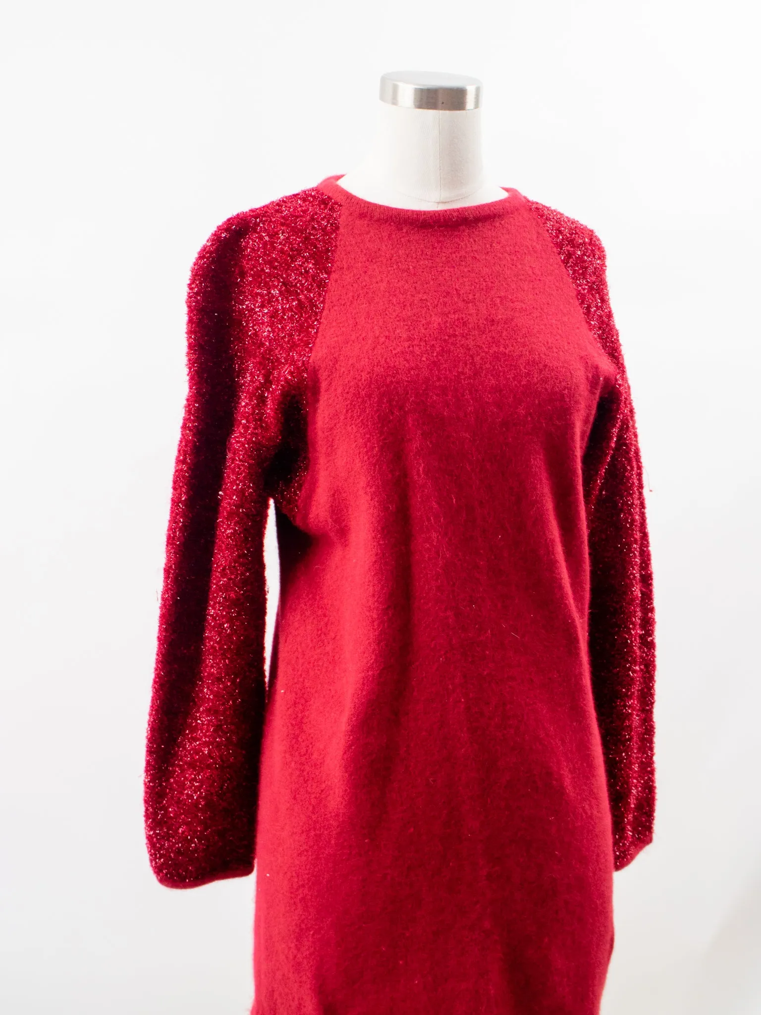 1980s Yves Saint Laurent Metallic Knit Sweater Dress