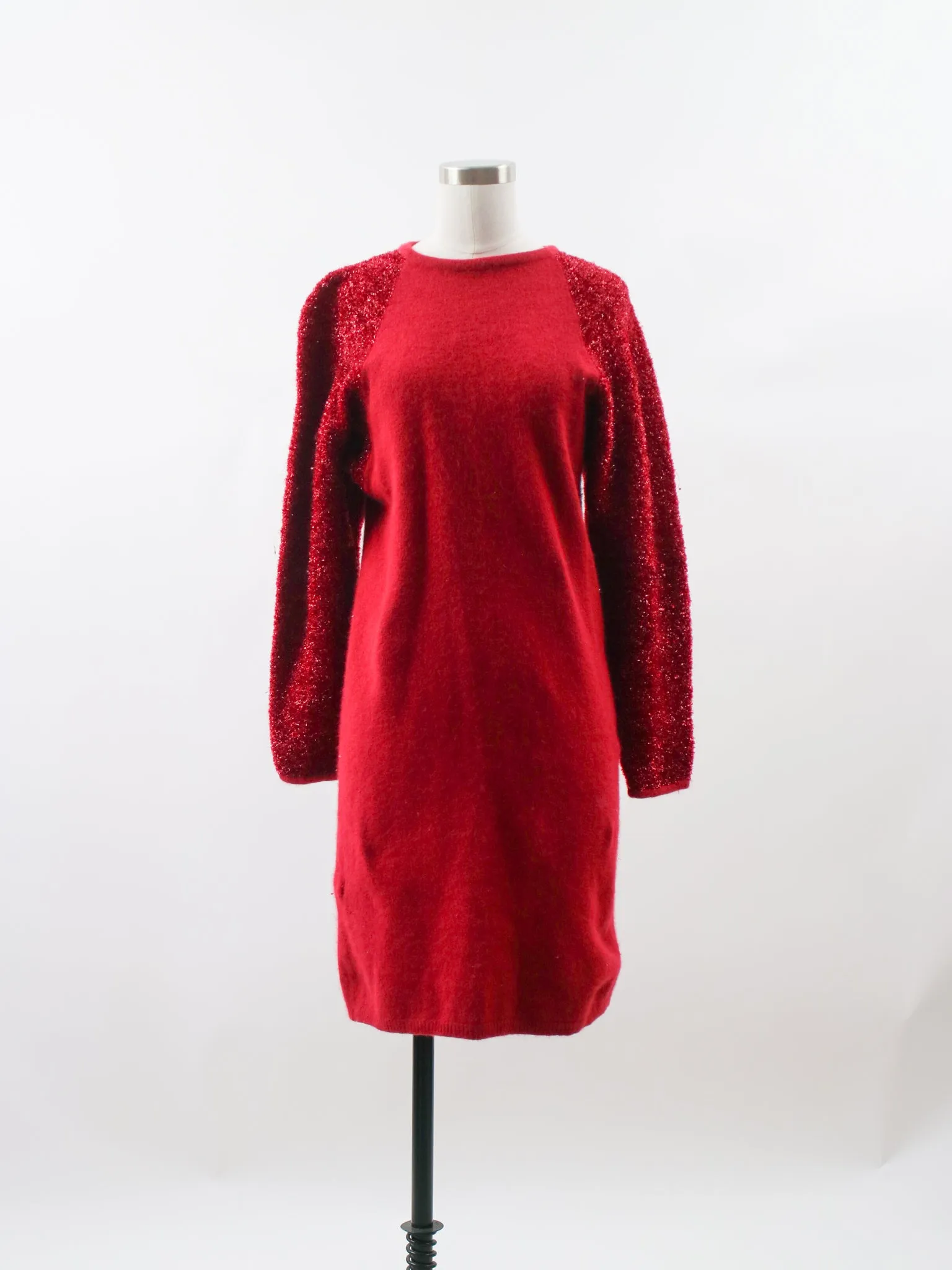 1980s Yves Saint Laurent Metallic Knit Sweater Dress