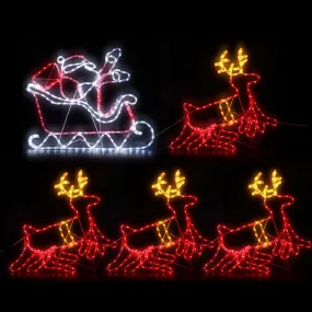 1X Christmas Lights Reindeer Sleigh 806 LED Decorations