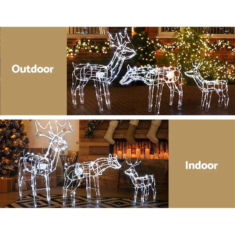 3-Pieces Christmas Lights Reindeers 250 LED Decorations