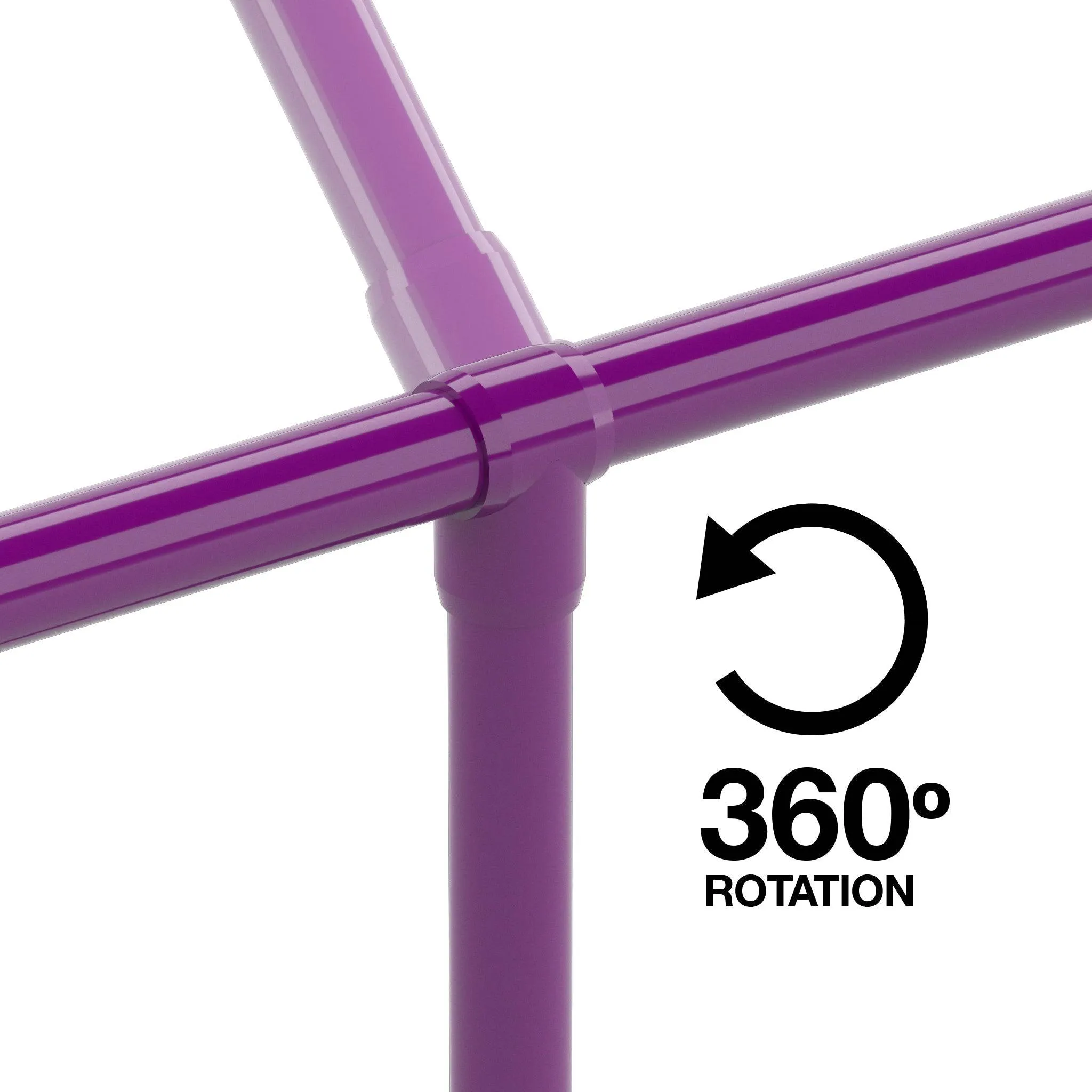 3/4 in. Slip Sling PVC Tee, Furniture Grade - Purple