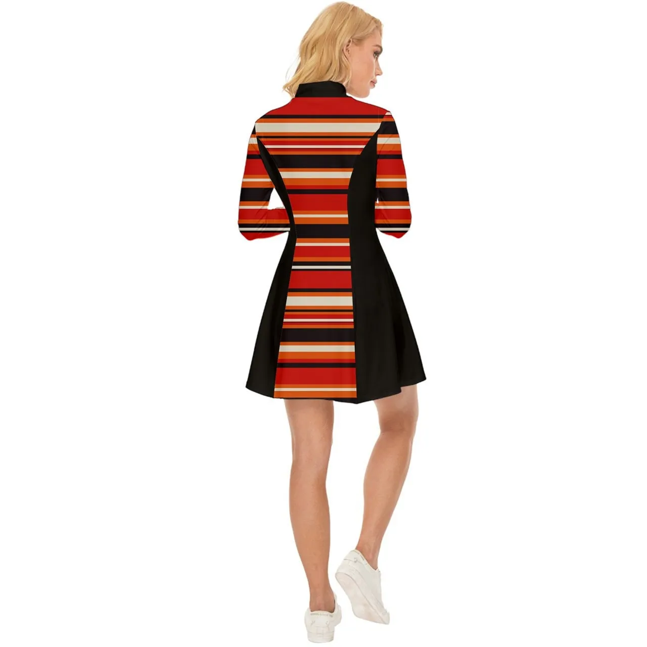 60s Dress Style, Black Red Mod Dress, Black Red Stripe Dress, GOGO Dress, 60s style dress, 60s mini dress, Color Block Dress, Retro Dress