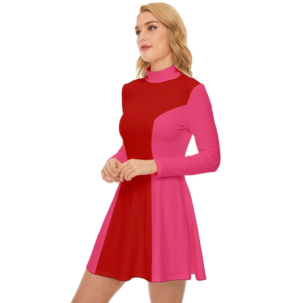 60s Dress Style, Mod Dress, Red Pink Mod Dress, Pink Red Color Block Dress, GOGO Dress, 60s style dress, 60s mini dress, Retro Dress