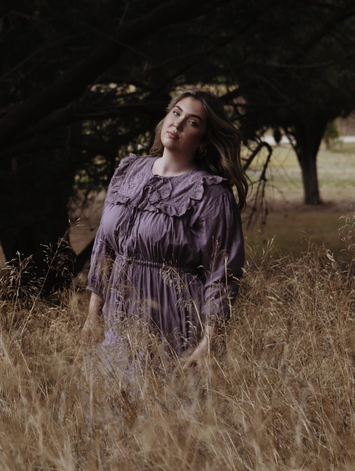 ABERDEEN DUSTY LAVENDER COTTON LACE DRESS