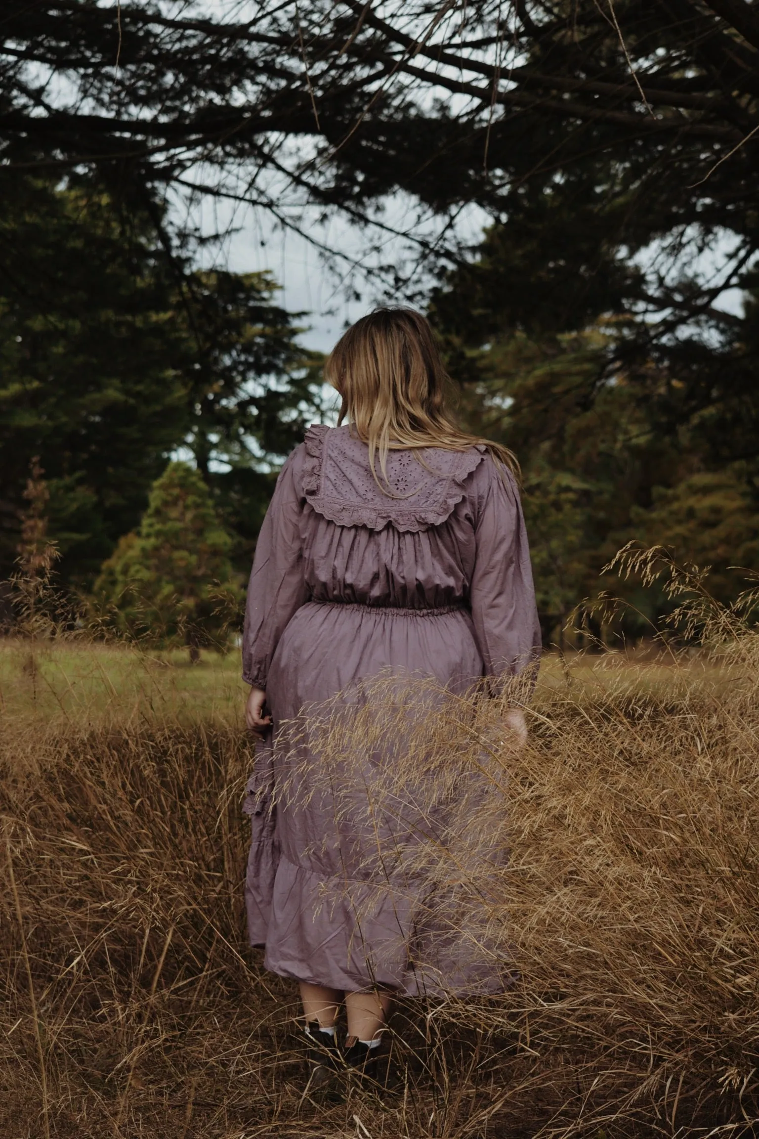 ABERDEEN DUSTY LAVENDER COTTON LACE DRESS