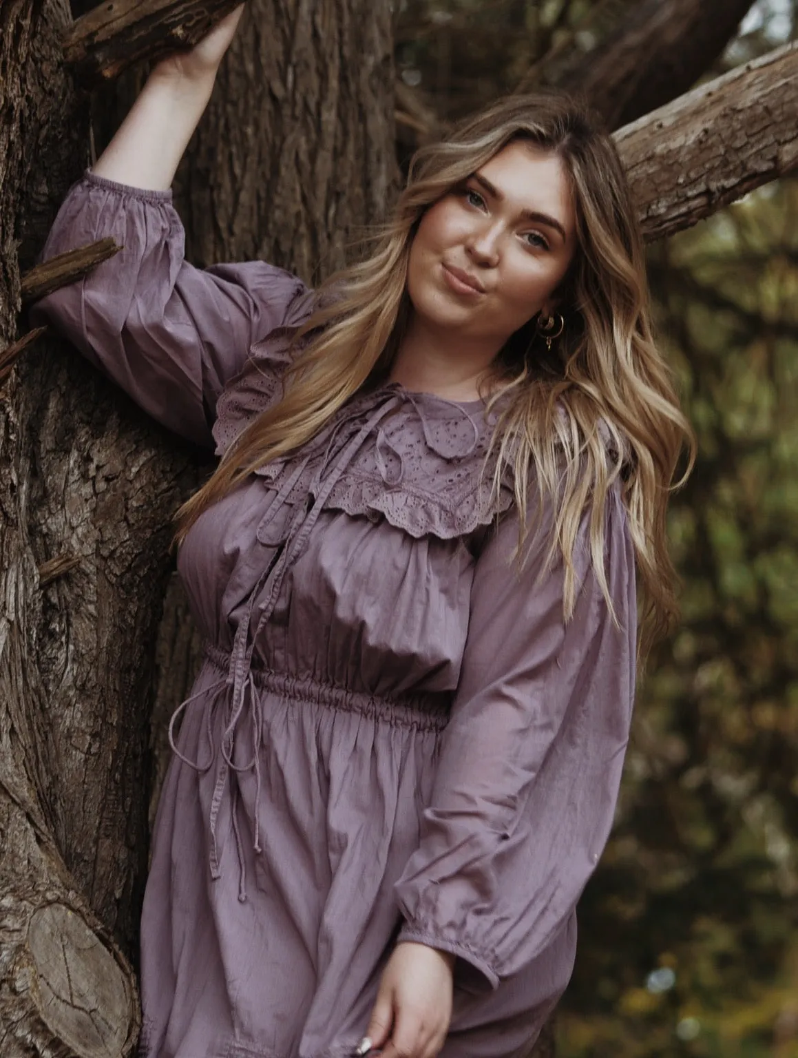 ABERDEEN DUSTY LAVENDER COTTON LACE DRESS