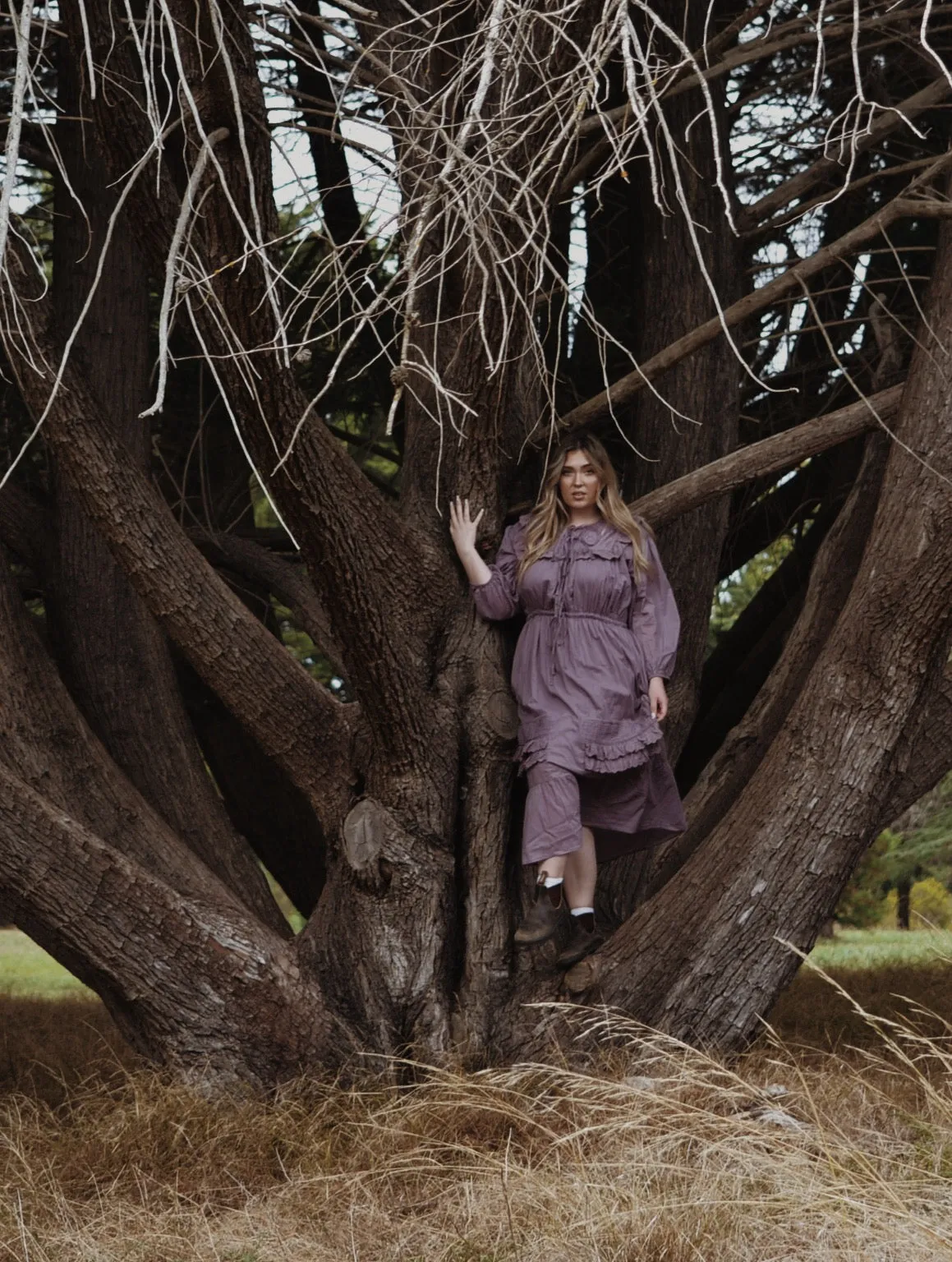 ABERDEEN DUSTY LAVENDER COTTON LACE DRESS