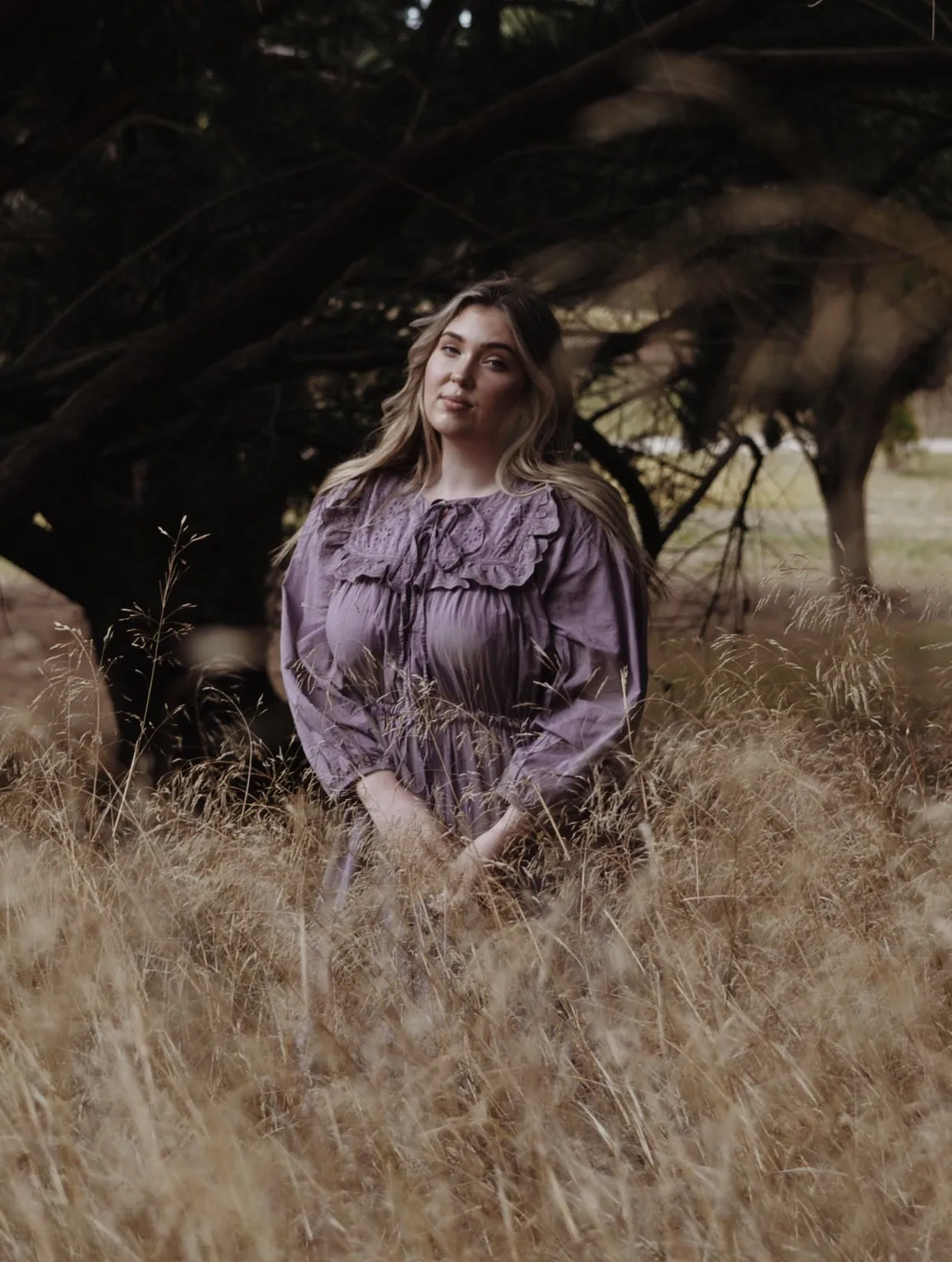 ABERDEEN DUSTY LAVENDER COTTON LACE DRESS