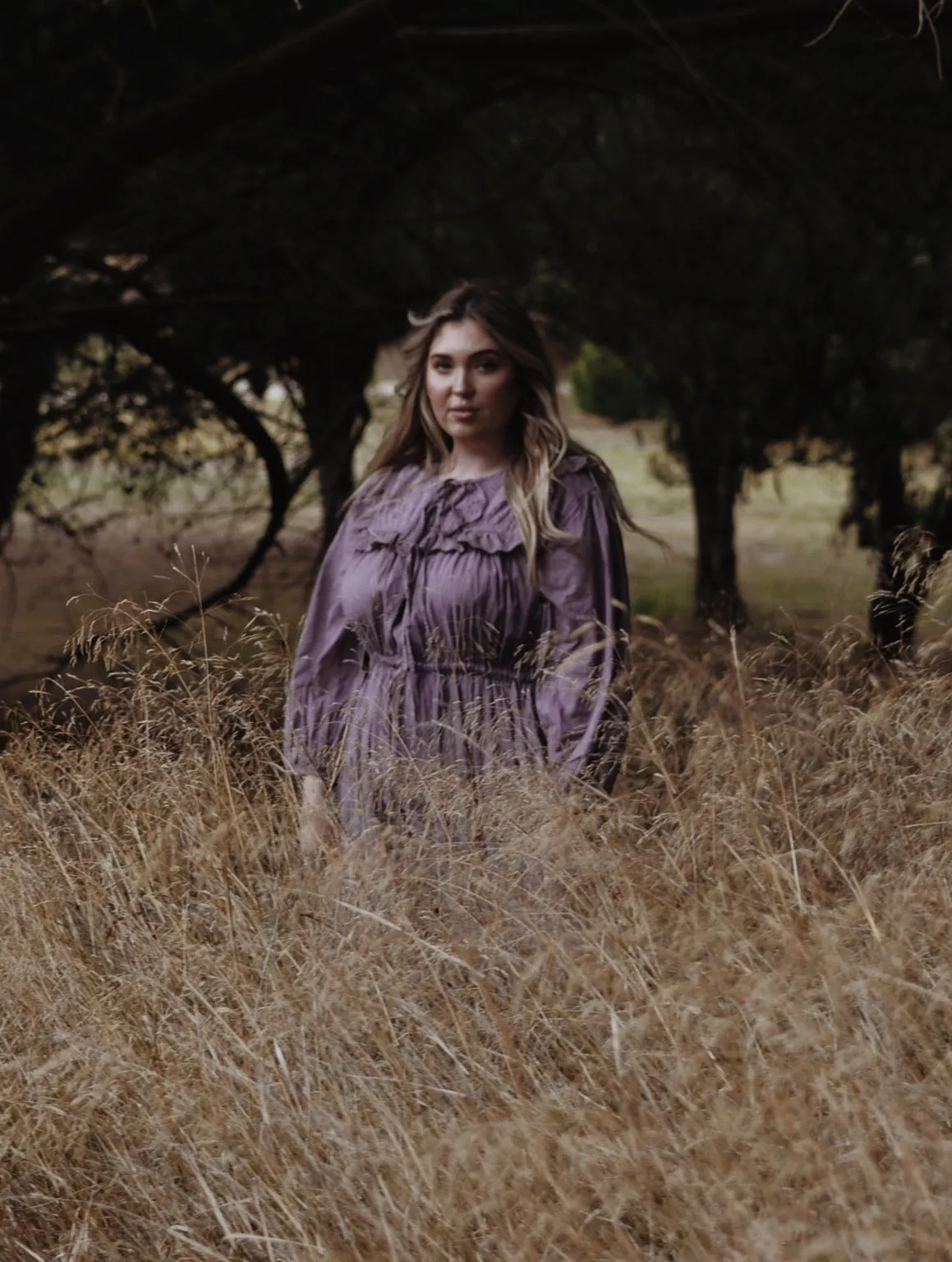 ABERDEEN DUSTY LAVENDER COTTON LACE DRESS