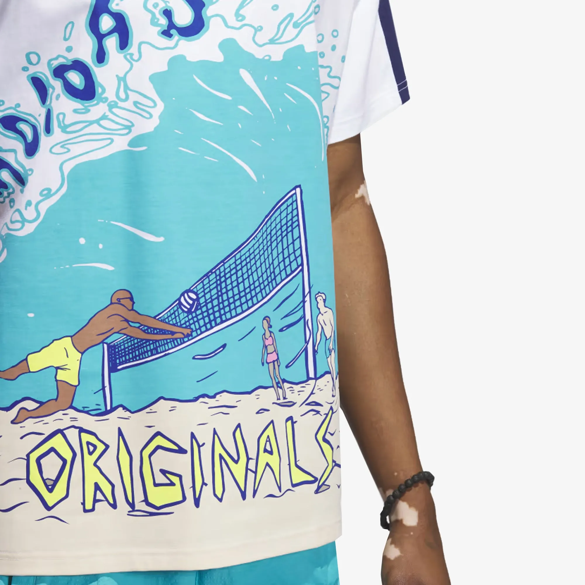 Adidas Originals | BEACH SPORTS ART TEE  { WHITE/BLUE