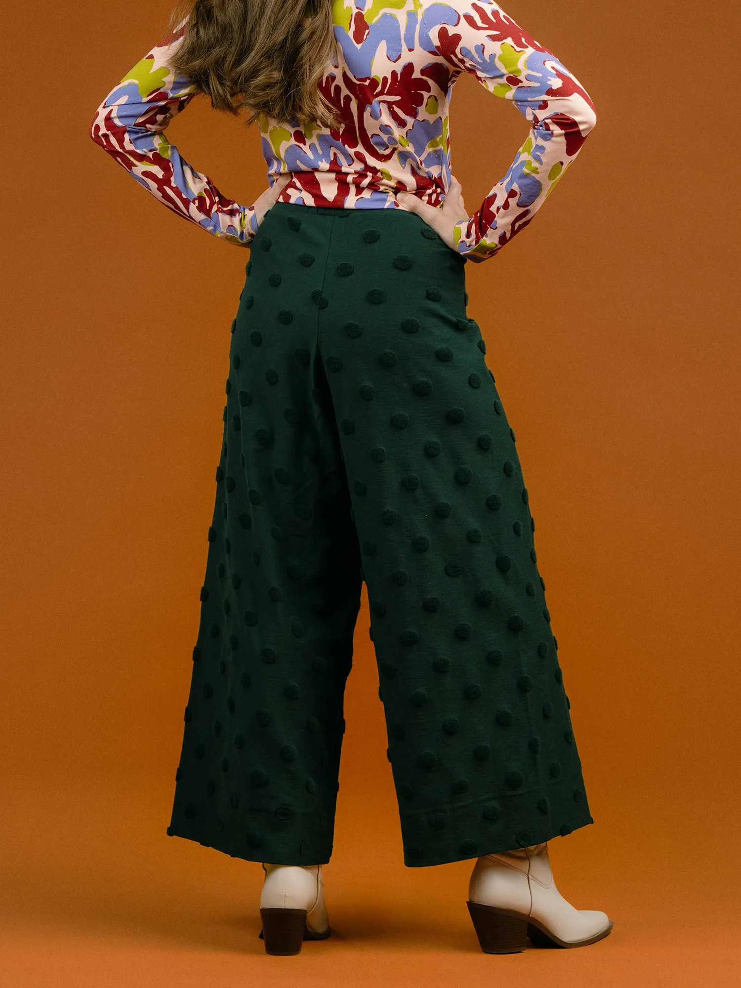 Alex Culottes Green Big Dot