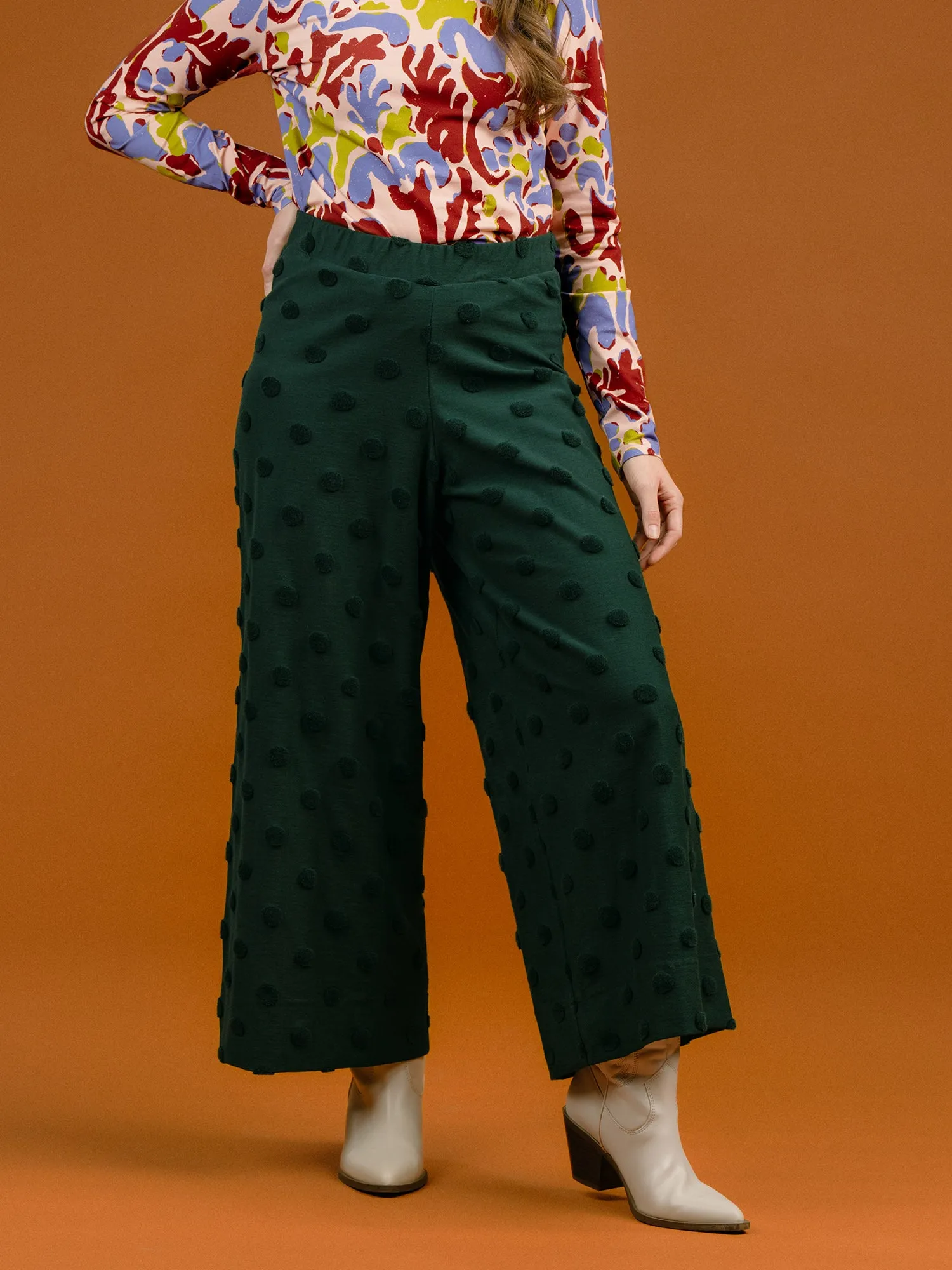 Alex Culottes Green Big Dot