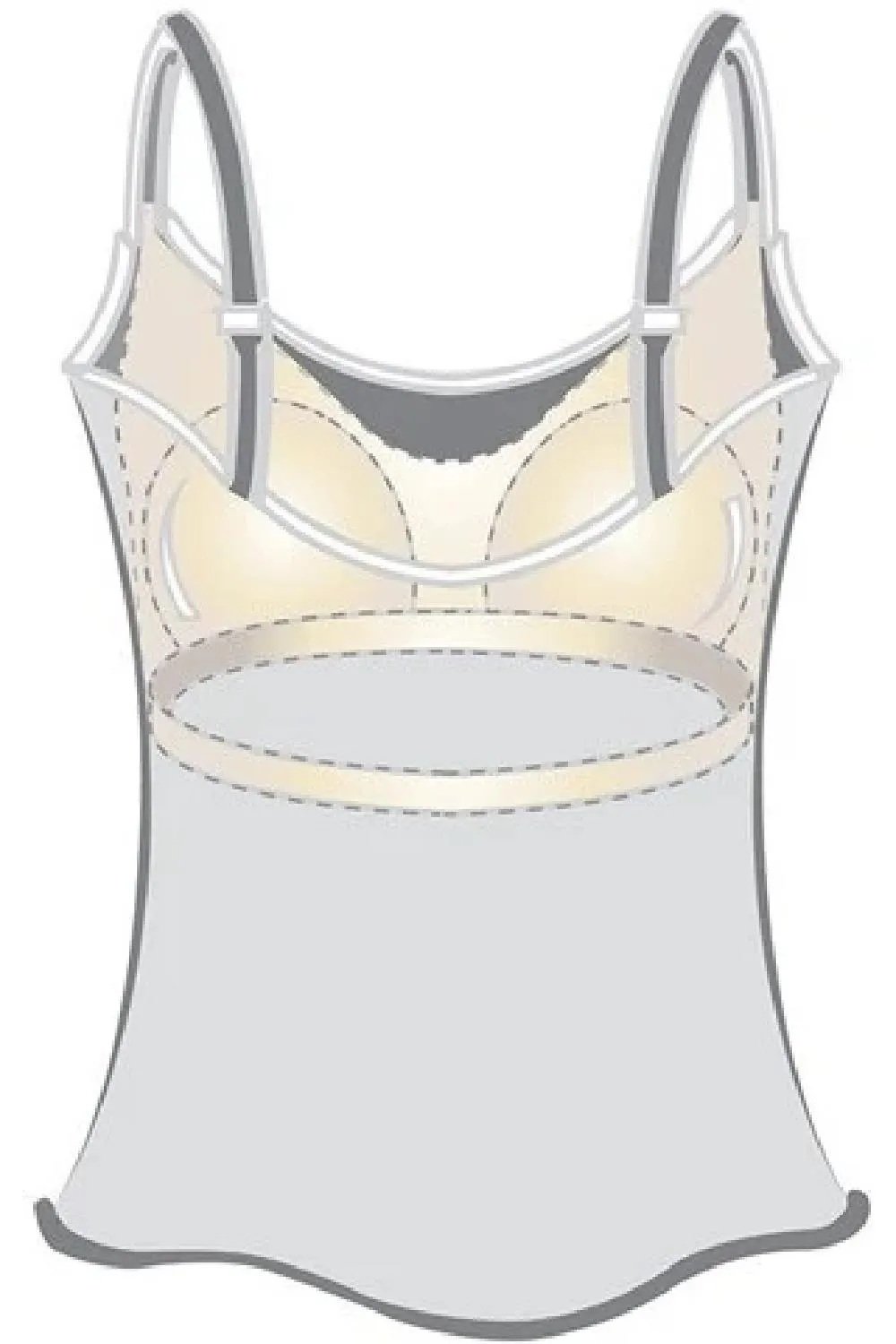 Amoena Valletta Mastectomy Camisole, Charcoal (44076)