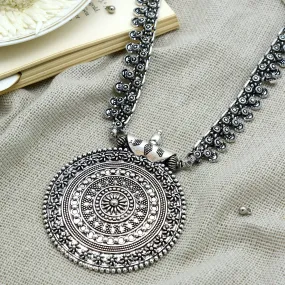 Anika Silver Oxidized Long Necklace