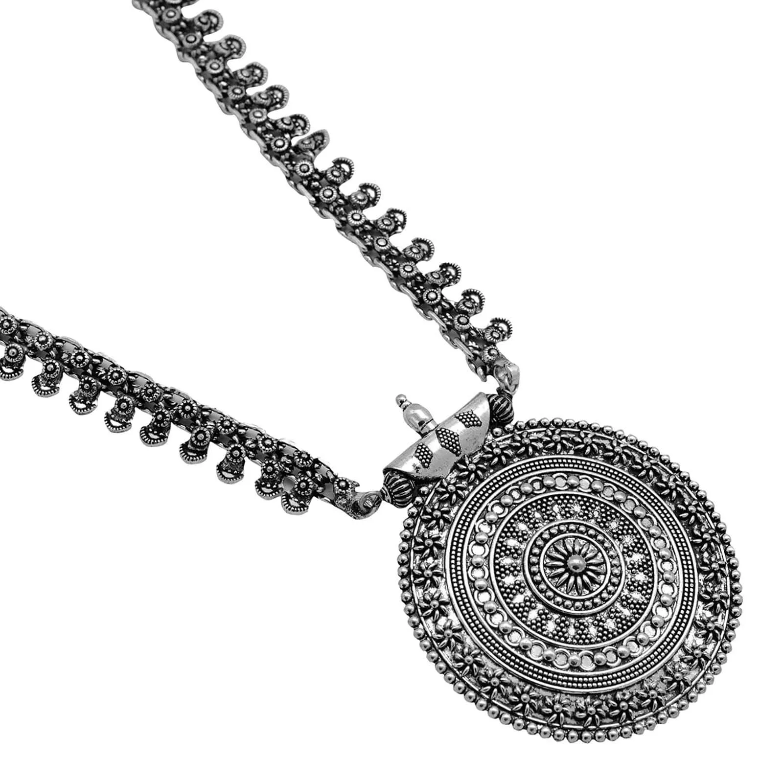 Anika Silver Oxidized Long Necklace