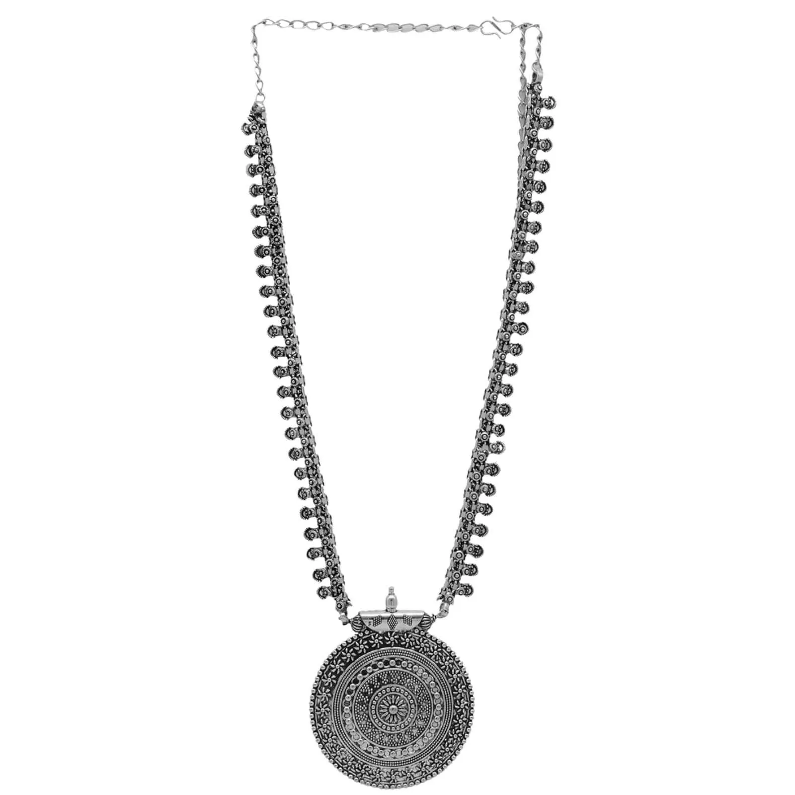 Anika Silver Oxidized Long Necklace