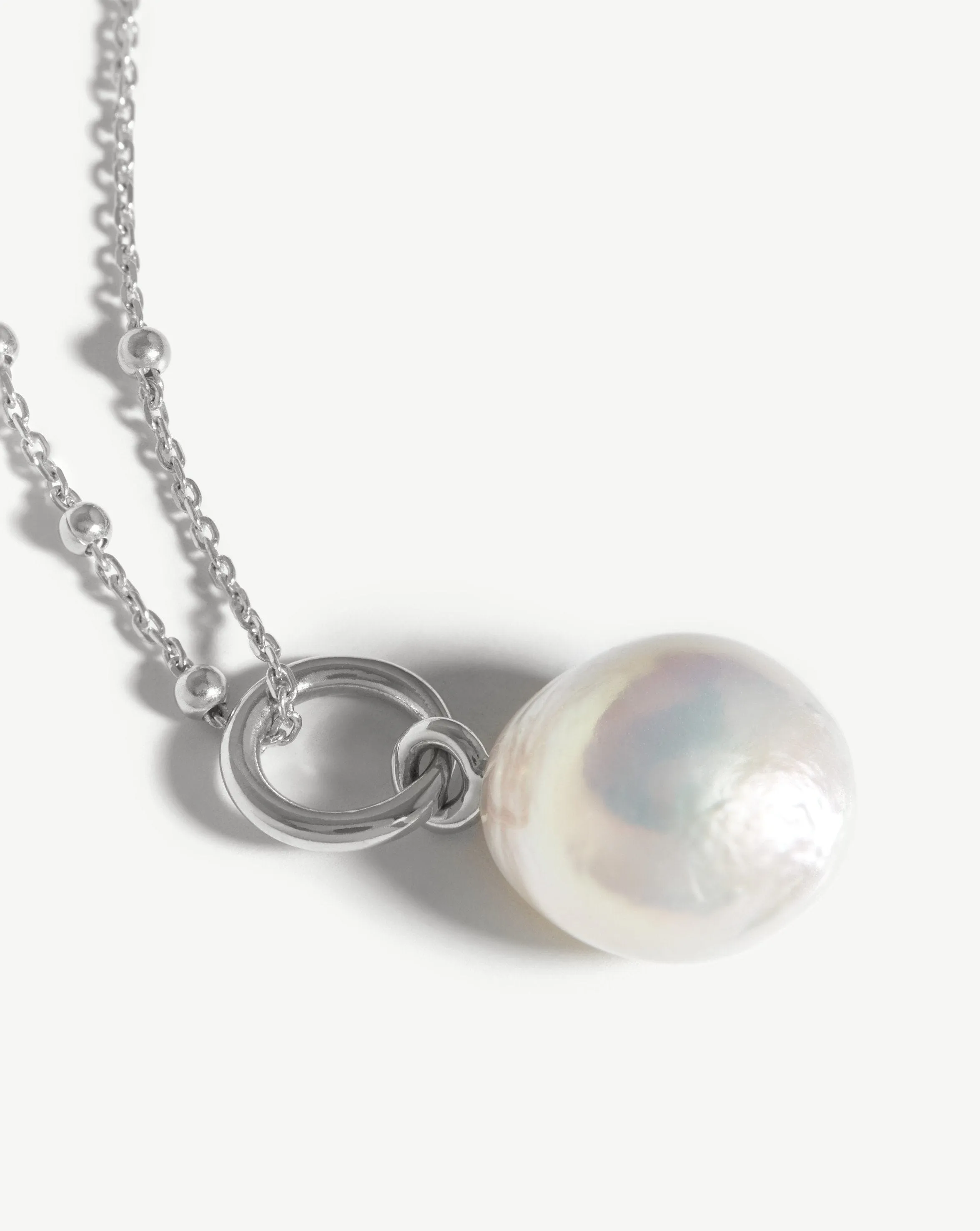 Baroque Pearl Chain Necklace | Sterling Silver/Pearl