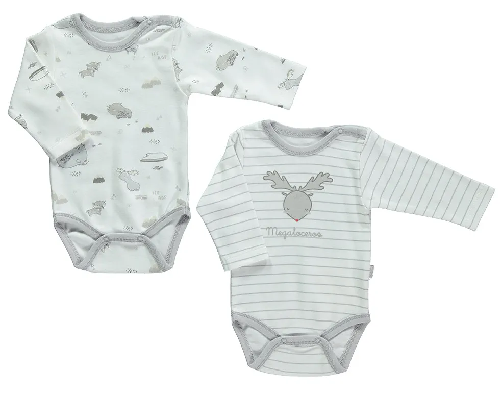 Bebetto Long Sleeve Bodysuits Reindeer 2-Pack (0-12mths)