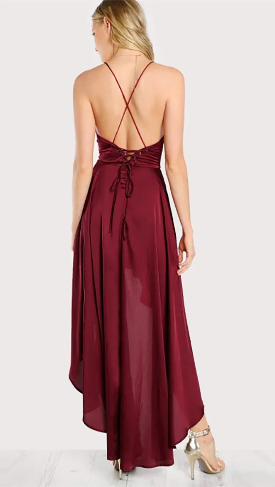 Bethenny Hi Low Maxi Dress Rouge