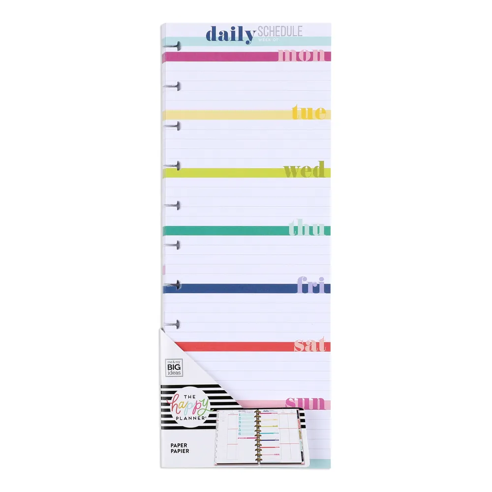 BIG Half Sheet Note Paper - Daily Schedule