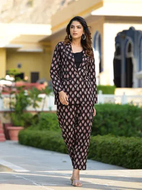 Black & Brown Ethnic Printed Co-Ord Set