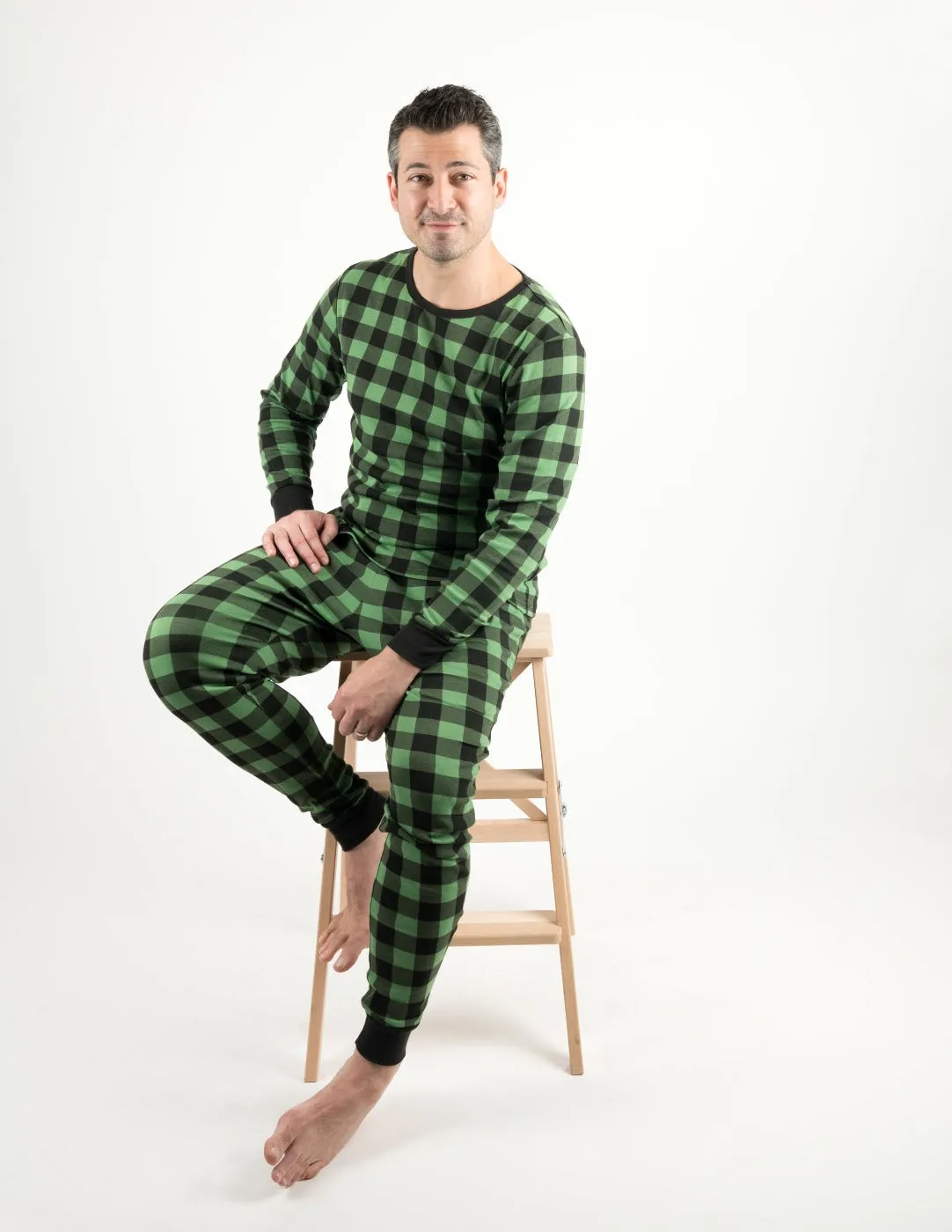 Black & Green Plaid Matching Family Pajama Set