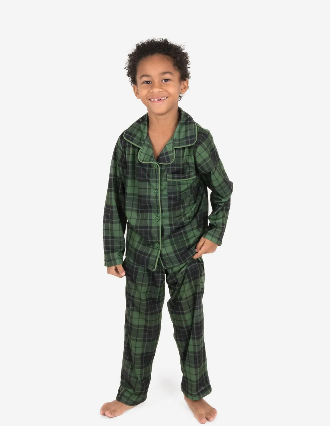 Black & Green Plaid Matching Family Pajama Set