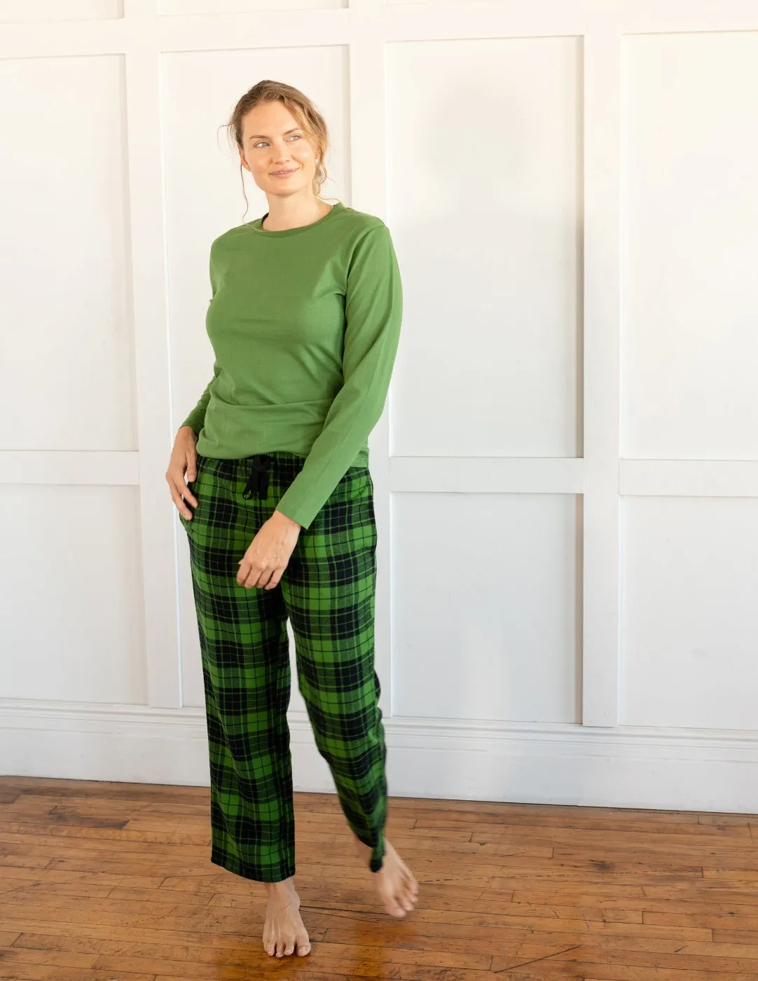 Black & Green Plaid Matching Family Pajama Set