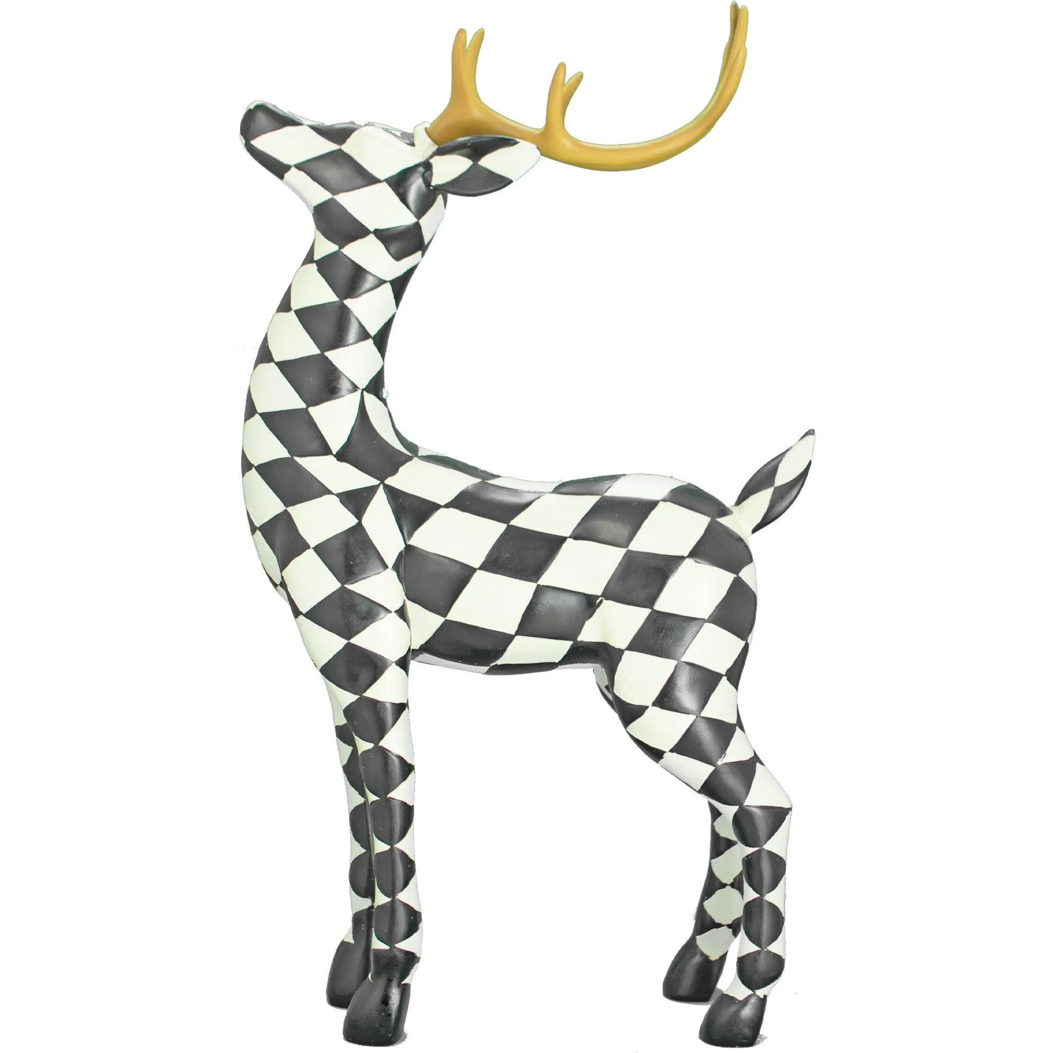 Black and White Checkered Reindeer