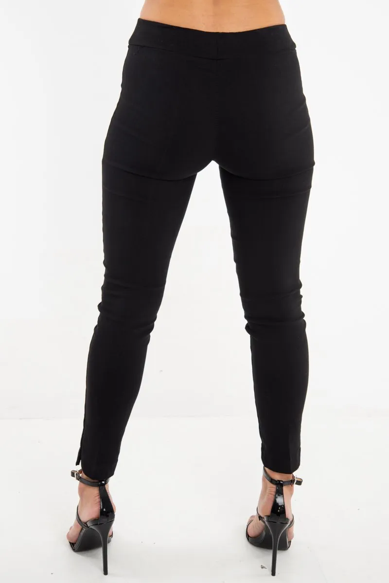 Black Woven Tailored Leggings - Brodi