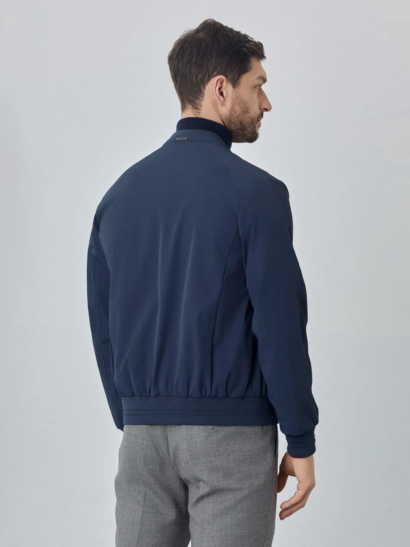 Bomber Jacket With Double Collar and Zip Pockets