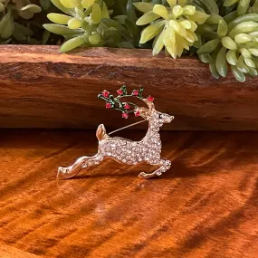 Broche de Noel (Holly & Reindeer)