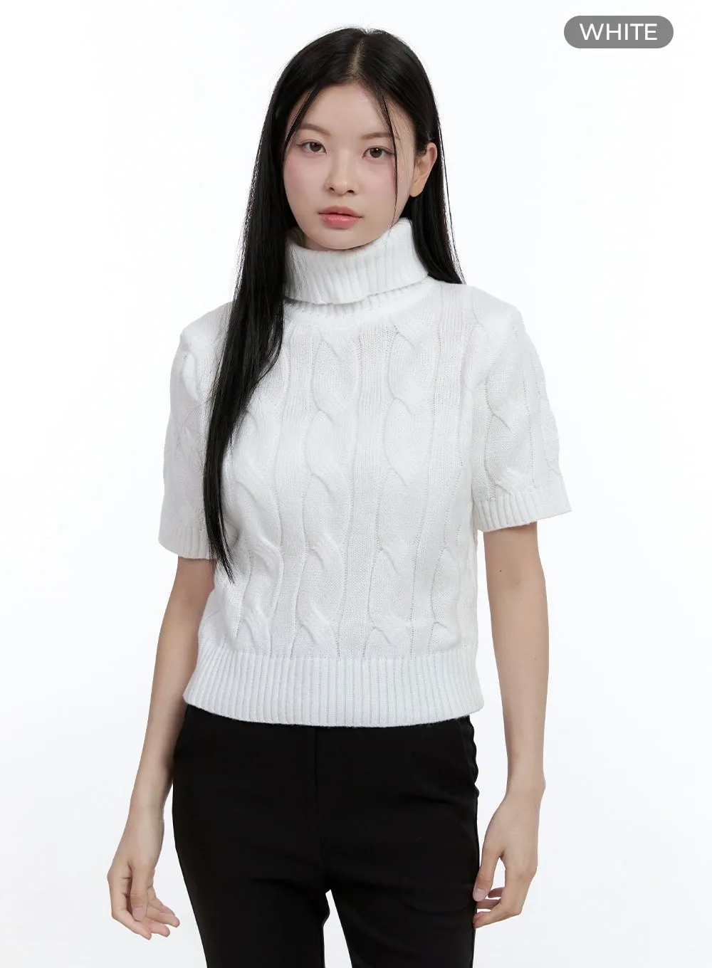 Cable Turtleneck Pullover OO429