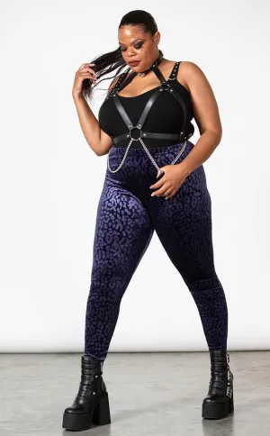 Caturday Leggings | Plum [Plus-Size]