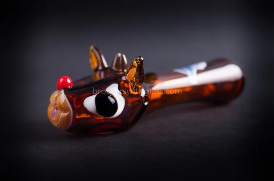 Chameleon Glass Holiday Rudolph Hand Pipe