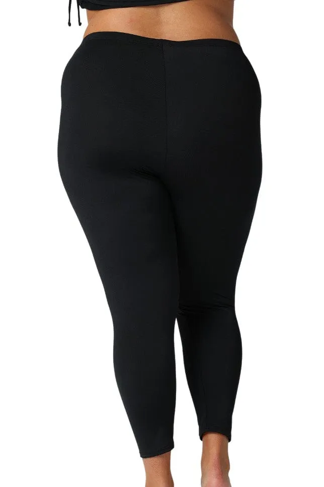 Chlorine Resistant Black Full Length Pant