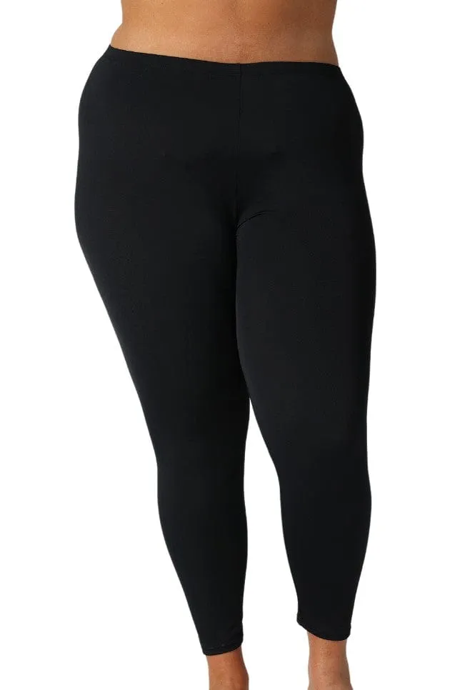 Chlorine Resistant Black Full Length Pant