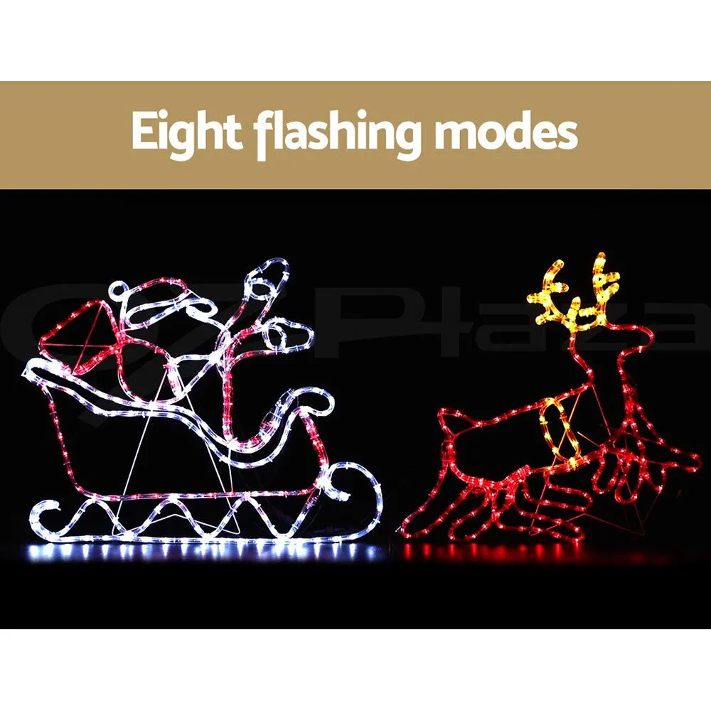 Christmas Motif Lights LED Rope Reindeer Waterproof Colourful Xmas