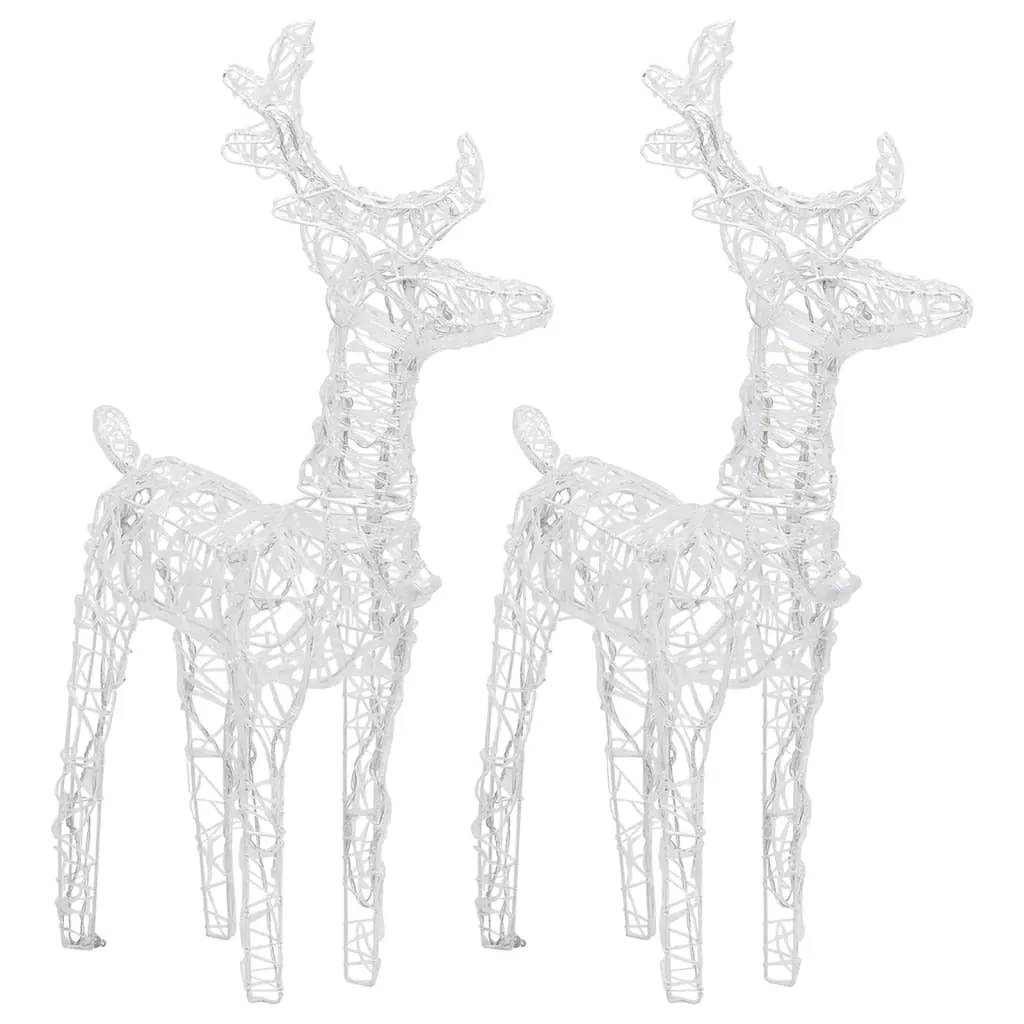 Christmas Reindeers 2 pcs Cold White 80 LEDs Acrylic