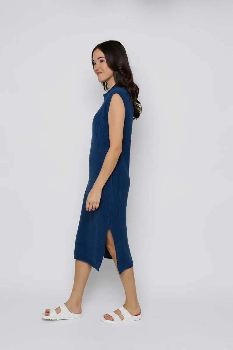 Cleo Sleeveless Sweater Dress - Cerulean