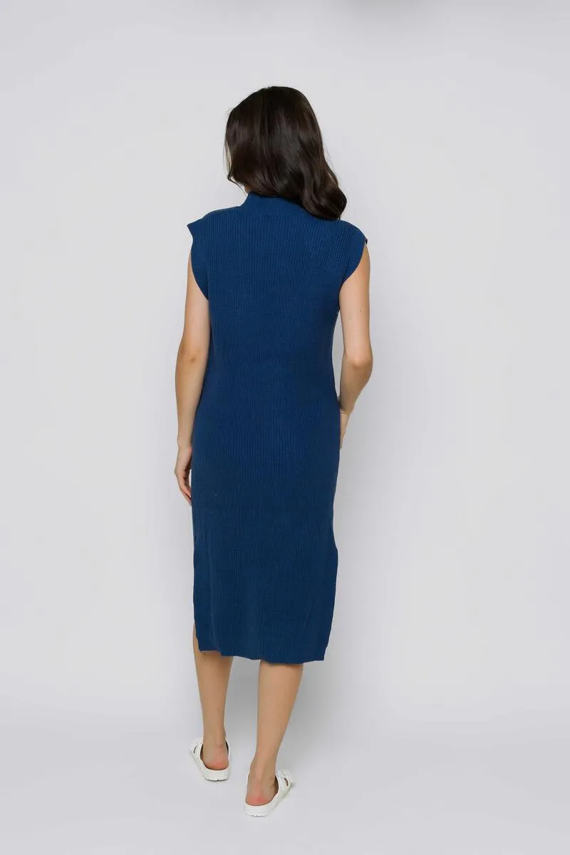 Cleo Sleeveless Sweater Dress - Cerulean