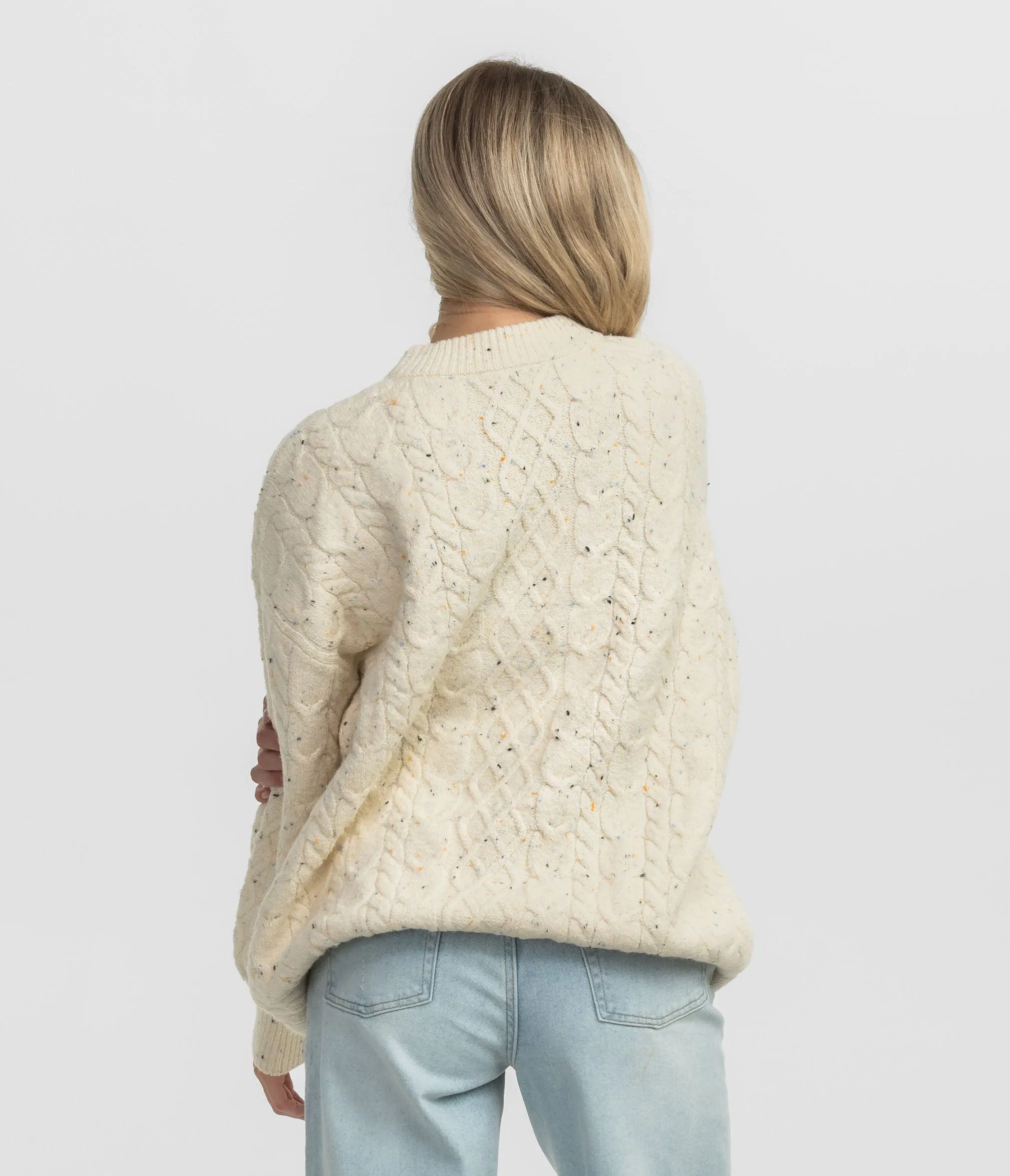 Comfy Cozy Cable Sweater - Off White