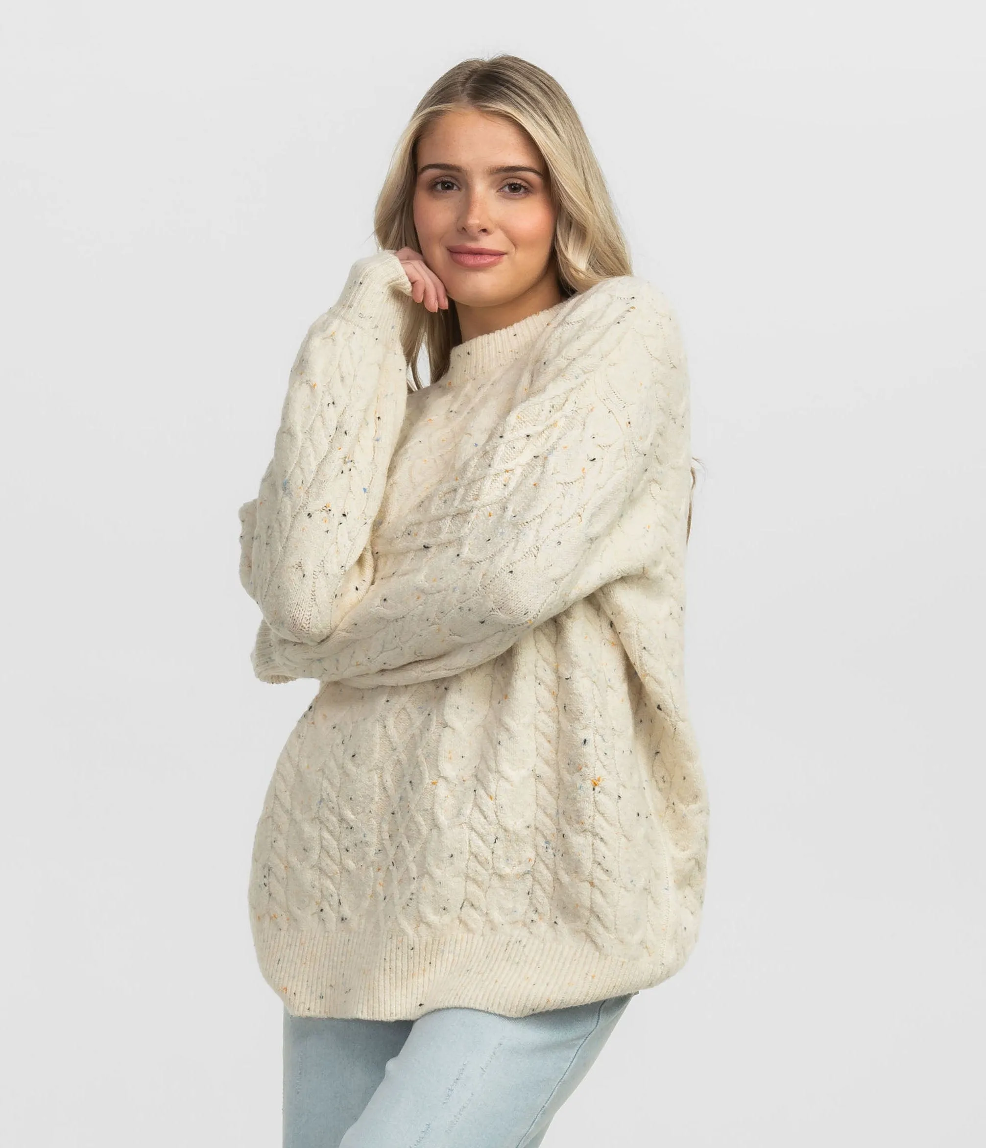 Comfy Cozy Cable Sweater - Off White