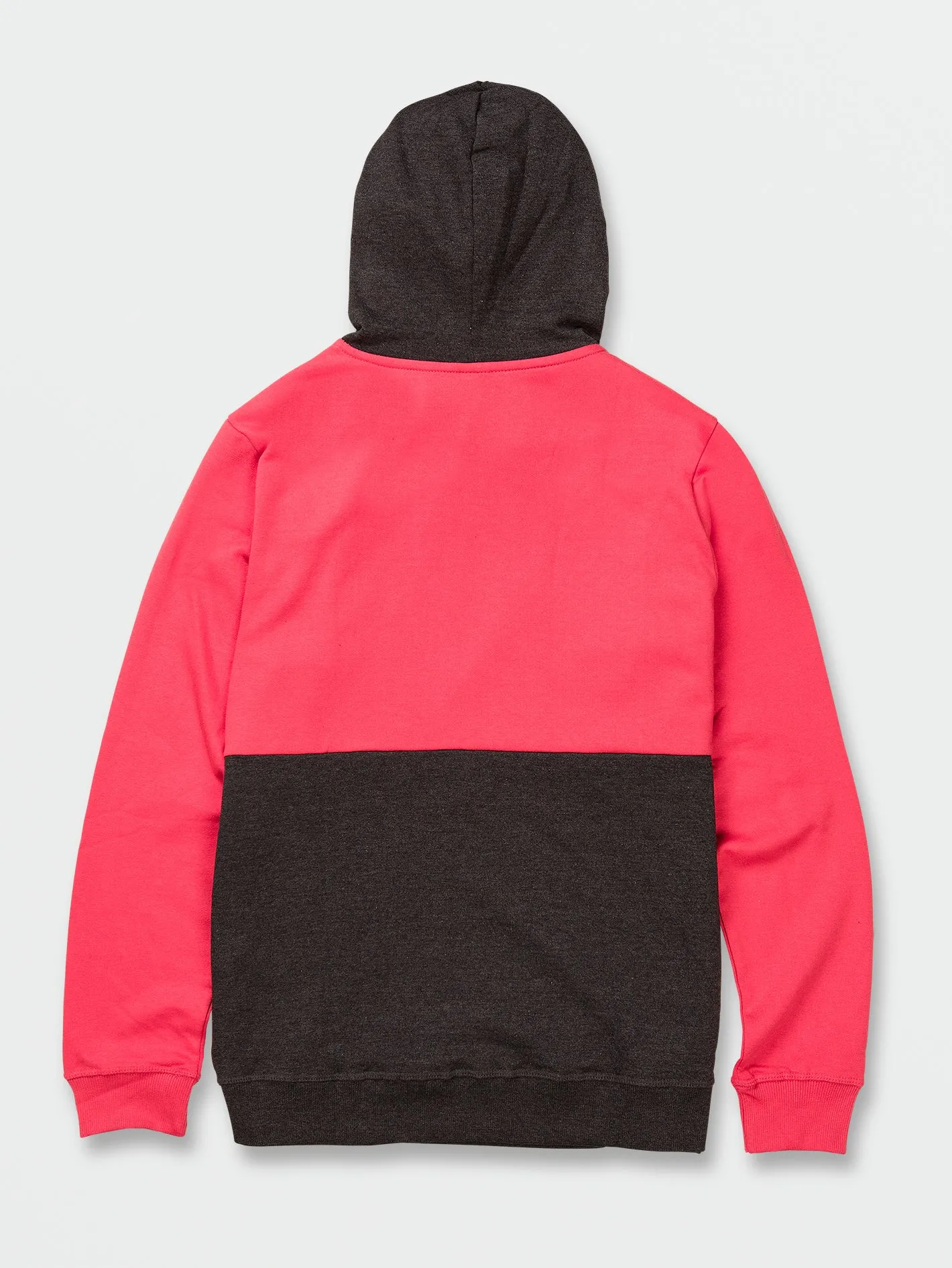 Contrast Pullover Fleece Hoodie - Cayenne