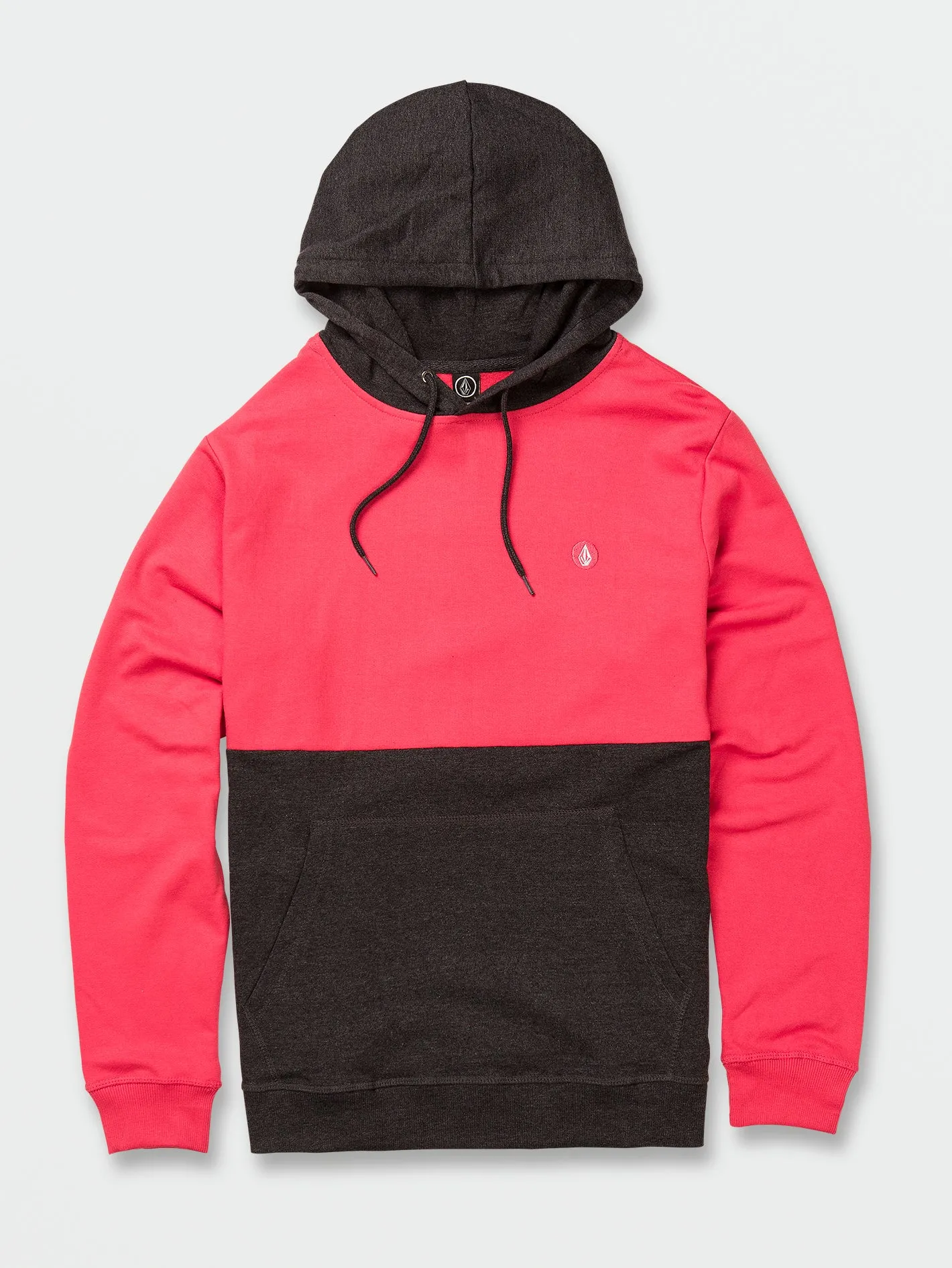 Contrast Pullover Fleece Hoodie - Cayenne