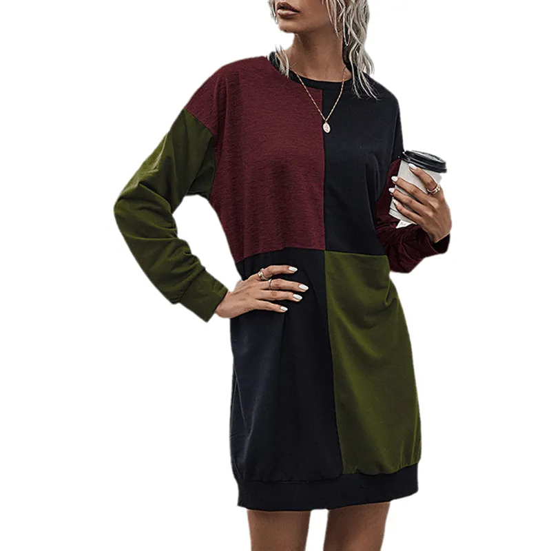 Contrast Sweater Dress