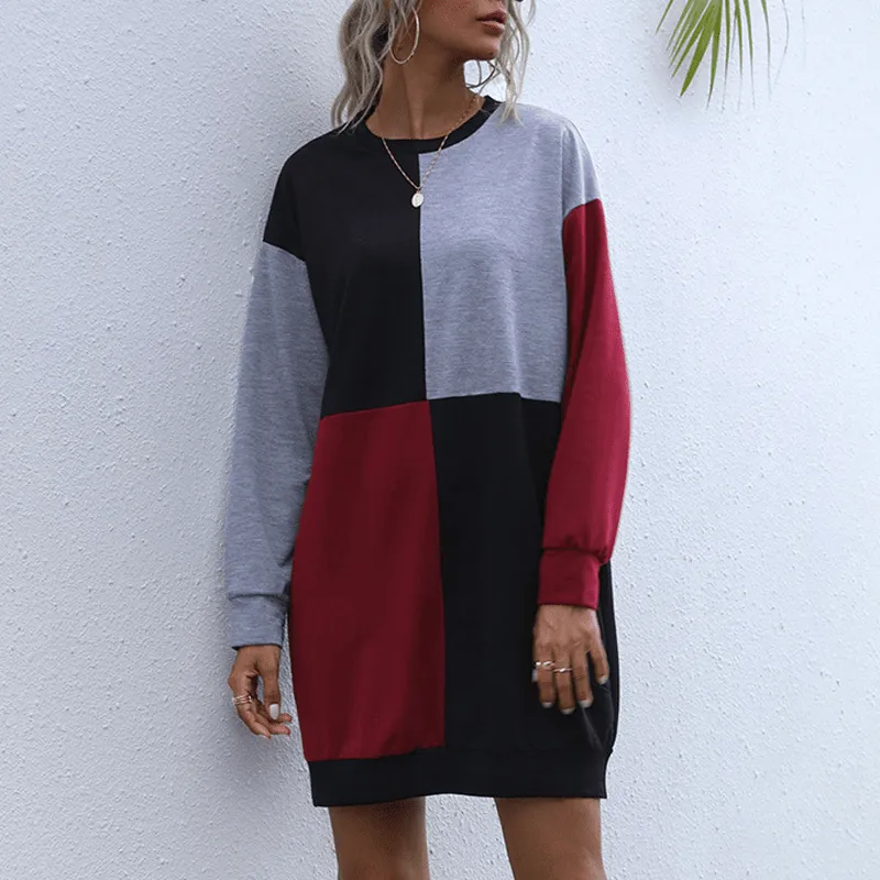 Contrast Sweater Dress